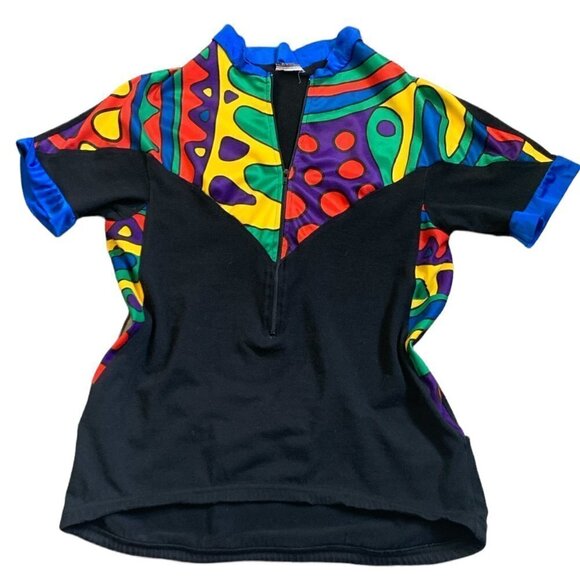 Canari Women's Cycling Jersey M/L Short Sleeve Half Zip Back Zip Pockets 59A - Picture 1 of 8